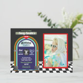 Jukebox Birthday Diner Fifties Retro Foto 1950 Kaart (Staand voorkant)