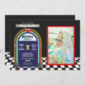 Jukebox Birthday Diner Fifties Retro Foto 1950 Kaart (Voorkant / Achterkant)