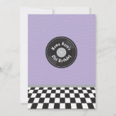 Jukebox Birthday Music Diner Fifties Retro Invite Kaart (Achterkant)