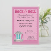 Jukebox Birthday-uitnodigingen Kaart (Staand voorkant)