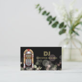 Jukebox Bokeh Light DJ Black Business C Visitekaartje (Staand voorkant)