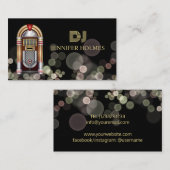 Jukebox Bokeh Light DJ Black Business C Visitekaartje (Voorkant / Achterkant)