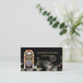 Jukebox Bokeh Light Evenementenplanner Zwart Visitekaartje (Staand voorkant)