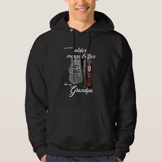 Jukebox Granddad Oldtimer Gas Pomp 1950 50 Hoodie (Voorkant)