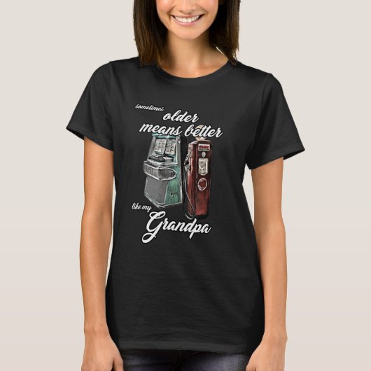 Jukebox Granddad Oldtimer Gas Pomp 1950 50 T-shirt (Voorkant)