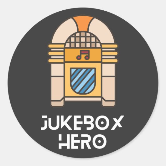 Jukebox held ronde sticker (Voorkant)