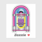 Jukebox in kleuren sticker (Vel)