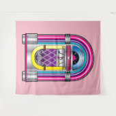 Jukebox in kleuren wandkleed (Voorkant (horizontaal))