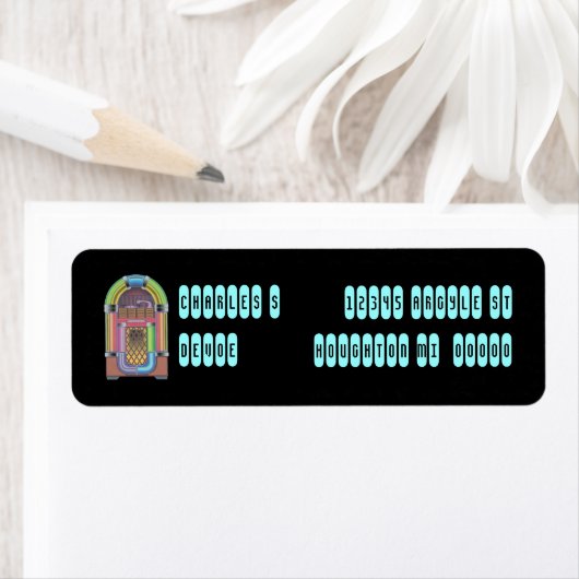 Jukebox & Menu Keys Retouradreslabel Etiket (Insitu)