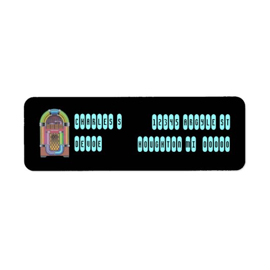  Jukebox & Menu Keys Retouradreslabel Etiket (Voorkant)