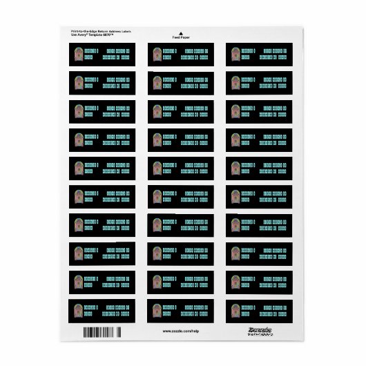 Jukebox & Menu Keys Retouradreslabel Etiket (Full Sheet)