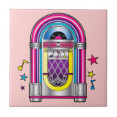 Jukebox met sterren en noten tegeltje (Voorkant)