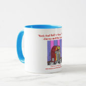 jukebox mok, "Rock and Roll is hier om te blijven. Mok (Voorkant links)