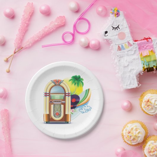 Jukebox Music Papieren Bordje (Feest)