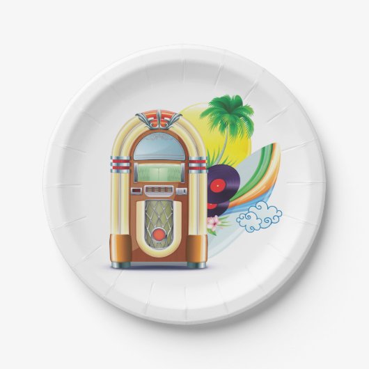 Jukebox Music Papieren Bordje (Voorkant)