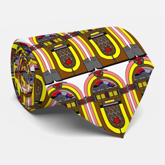 Jukebox Necktie Stropdas (Opgerold)