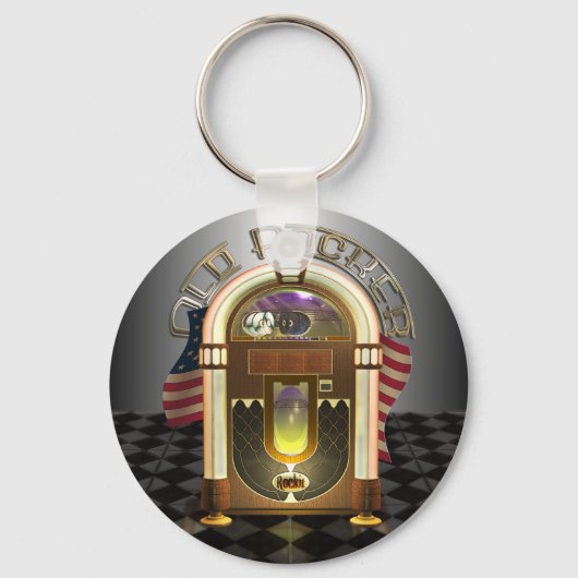 Jukebox Old Rocker Sleutelhanger (Voorkant)