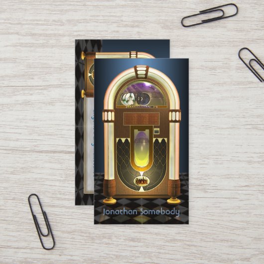 Jukebox-profielkaart Visitekaartje (Voorkant / Achterkant in situ)