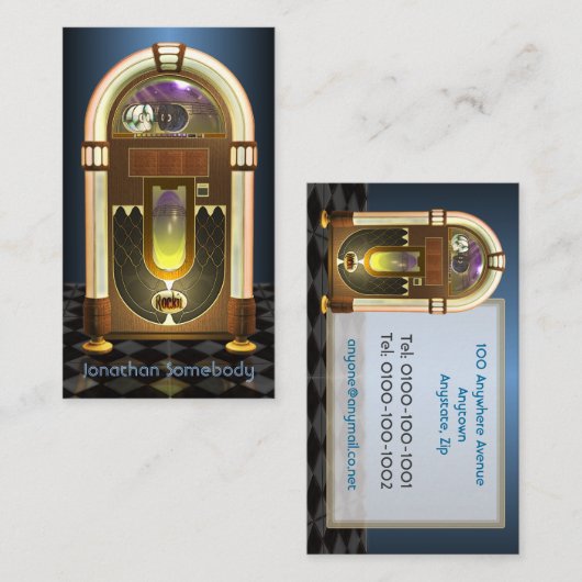 Jukebox-profielkaart Visitekaartje (Voorkant / Achterkant)