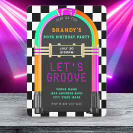 Jukebox Retro Checkerboard 50ste verjaardagsfeestj Kaart