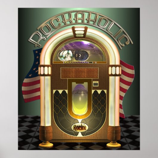 Jukebox Rockaholic Poster (Voorkant)