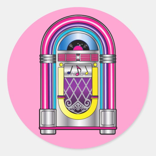 Jukebox Ronde Sticker (Voorkant)