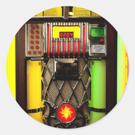 Jukebox Ronde Sticker (Voorkant)