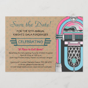 Jukebox Sock Hop Feest Uitnodiging