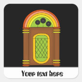  jukebox-sticker voor feestplezier met retro-party vierkante sticker (Voorkant)