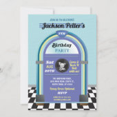 Jukebox Verjaardag Muziek Blue Diner Vijftig Retro Kaart (Voorkant)