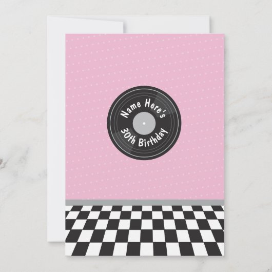 Jukebox Verjaardagsdiner Vijftigers Retro Muziek U Kaart (Achterkant)