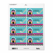 Jukeboxfeest van 50's Sock Hop Dance in roze label (Full Sheet)