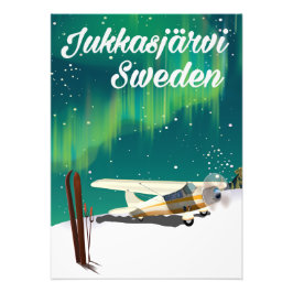 Jukkasjärvi Zweden Noorderlicht vakantieposter Foto Afdruk