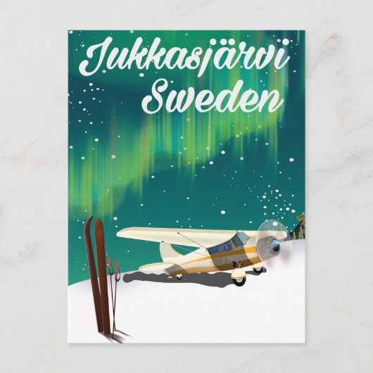 Jukkasjärvi Zweden poster voor de buitenlanders Briefkaart (Voorkant)