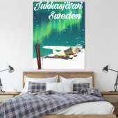 Jukkasjärvi Zweden poster voor de buitenlanders Canvas Afdruk (Insitu (Slaapkamer))