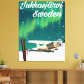 Jukkasjärvi Zweden poster voor de buitenlanders Canvas Afdruk (Insitu (Woonkamer))