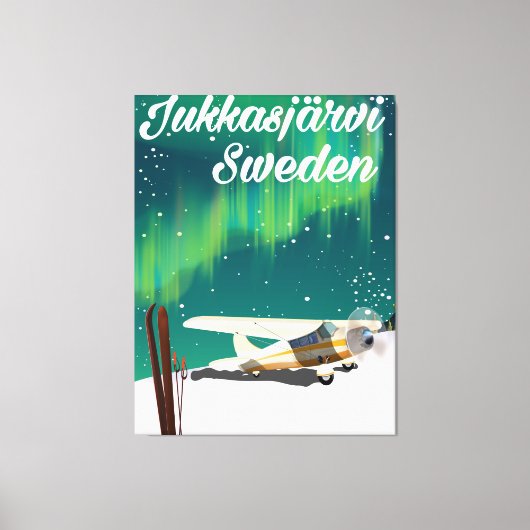 Jukkasjärvi Zweden poster voor de buitenlanders Canvas Afdruk (Voorkant)