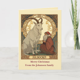Julbocken And Jultomten Scandinavian Style Kaart