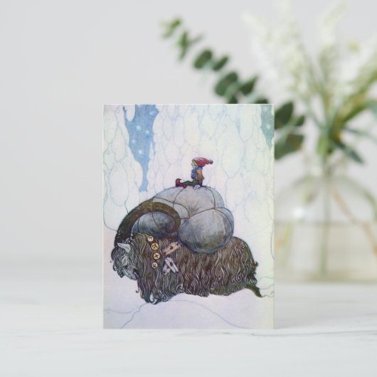 Julbocken die Geit Yule berijden Briefkaart (Staand voorkant)