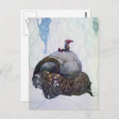 Julbocken die Geit Yule berijden Briefkaart (Voorkant / Achterkant)