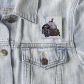 Julbocken Riding Yule Goat Vierkante Button 5,1 Cm (In situ)