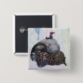 Julbocken Riding Yule Goat Vierkante Button 5,1 Cm (Voorkant /achterkant)