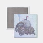 Julbocken Scandinavische kerstgeit Magneet (Voorkant / Achterkant)