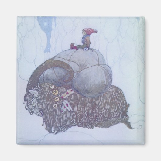 Julbocken Scandinavische kerstgeit Magneet (Voorkant)