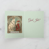 Julbocken Yule Goat And Jultomten Scandinavian Kaart (Binnen)