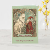 Julbocken Yule Goat And Jultomten Scandinavian Kaart (Gele Bloem)