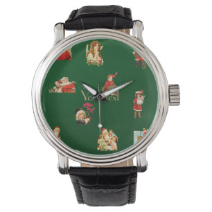  jule, kerstpatroon, Victoriaans, art nouv Horloge