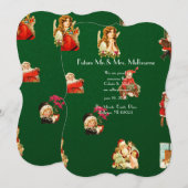  jule, kerstpatroon, Victoriaans, art nouv Save The Date (Voorkant / Achterkant)