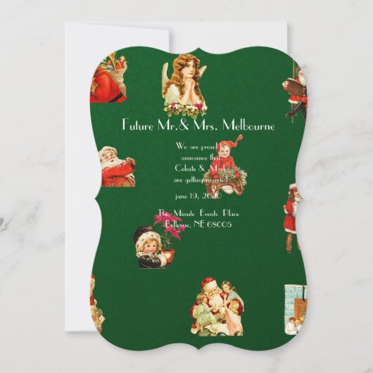  jule, kerstpatroon, Victoriaans, art nouv Save The Date (Voorkant)