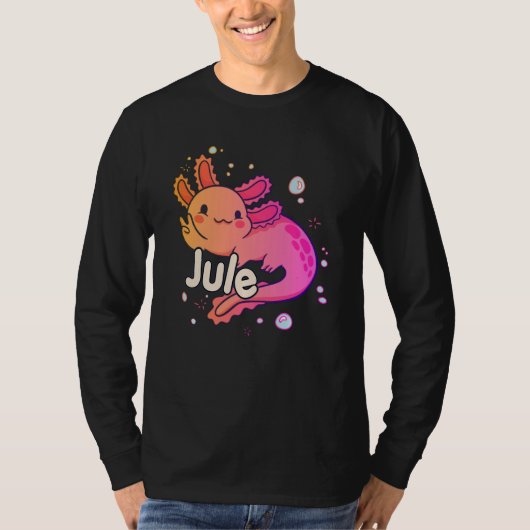 JULE - Mooie meisjesnaam met schattige AXOLOTL T-shirt (Voorkant)